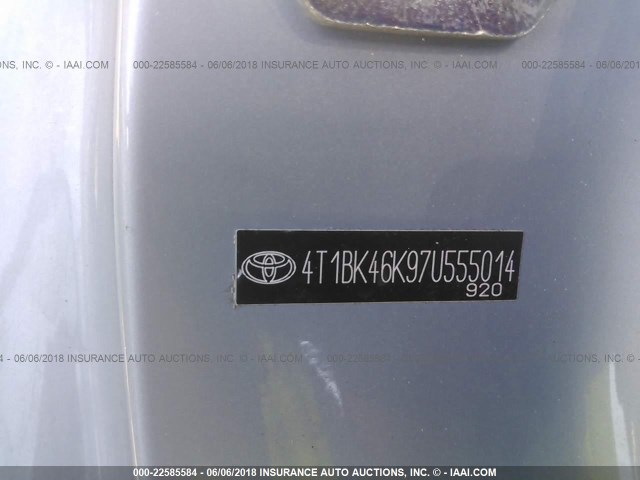 4T1BK46K97U555014 - 2007 TOYOTA CAMRY NEW GENERAT LE/XLE/SE Light Blue photo 9