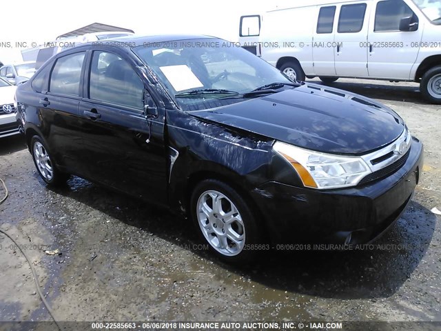 1FAHP35N18W169608 - 2008 FORD FOCUS SE/SEL/SES BLACK photo 1