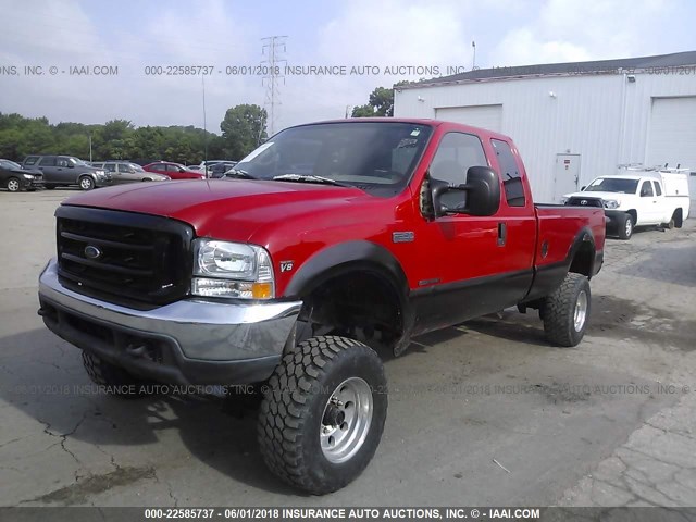 1FTSX31F0XED24524 - 1999 FORD F350 SRW SUPER DUTY RED photo 2