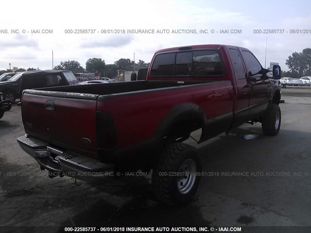 1FTSX31F0XED24524 - 1999 FORD F350 SRW SUPER DUTY RED photo 4