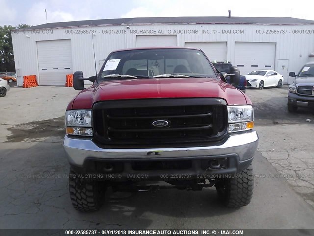 1FTSX31F0XED24524 - 1999 FORD F350 SRW SUPER DUTY RED photo 6