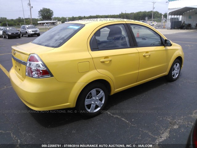 KL1TD5DE8AB108013 - 2010 CHEVROLET AVEO LS/LT YELLOW photo 4