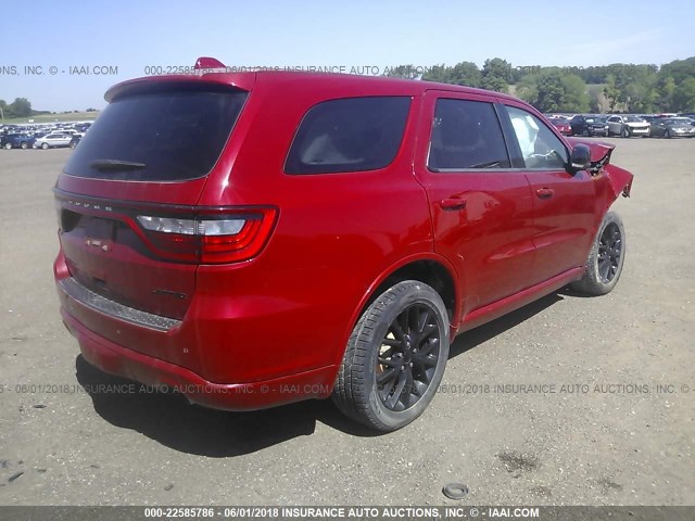 1C4RDJDG8FC818382 - 2015 DODGE DURANGO LIMITED RED photo 4