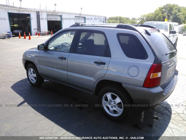 KNDJF724X87540390 - 2008 KIA SPORTAGE LX GRAY photo 3