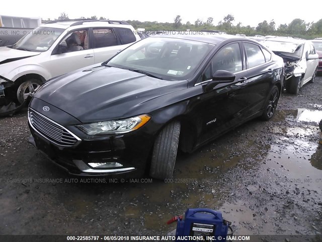 3FA6P0LU2JR132074 - 2018 FORD FUSION SE HYBRID BLACK photo 2