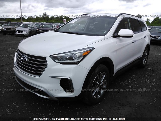 KM8SM4HF1HU226206 - 2017 HYUNDAI SANTA FE SE WHITE photo 2