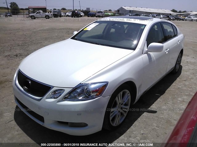 JTHBC96S375004911 - 2007 LEXUS GS 450H WHITE photo 2