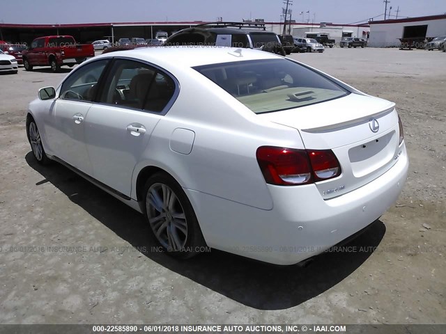 JTHBC96S375004911 - 2007 LEXUS GS 450H WHITE photo 3