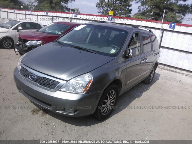 KNDMH4C71B6387507 - 2011 KIA SEDONA EX GRAY photo 2