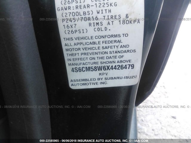 4S6CM58W6X4426479 - 1999 HONDA PASSPORT EX/LX 绿色 照片 9