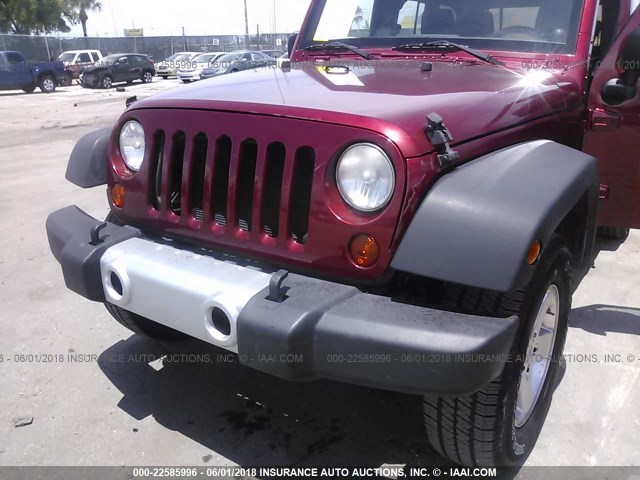 1J4BA3H17BL523922 - 2011 JEEP WRANGLER UNLIMITE SPORT BURGUNDY photo 6