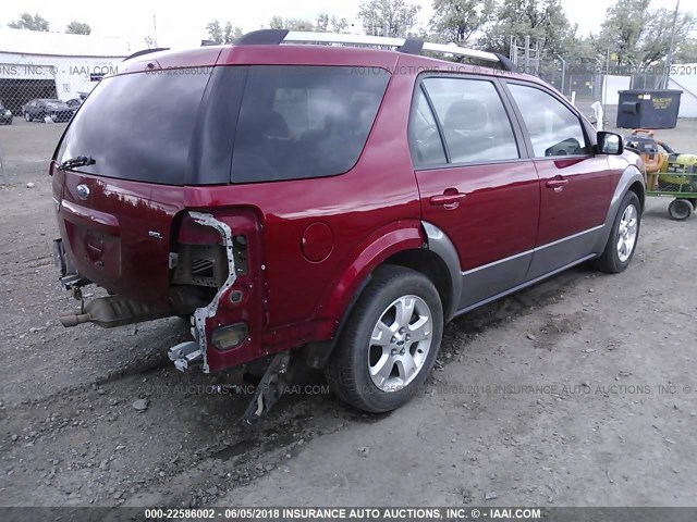 1FMDK05107GA34241 - 2007 FORD FREESTYLE SEL RED photo 4