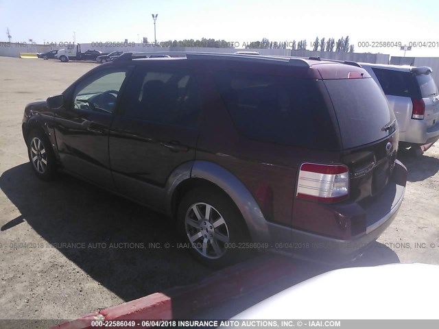 1FMDK05W38GA35185 - 2008 FORD TAURUS X SEL RED photo 3