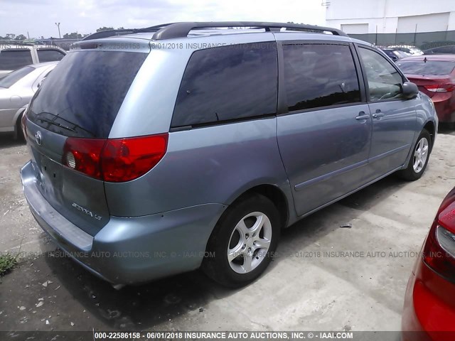 5TDZK23C27S006070 - 2007 TOYOTA SIENNA CE/LE BLUE photo 4