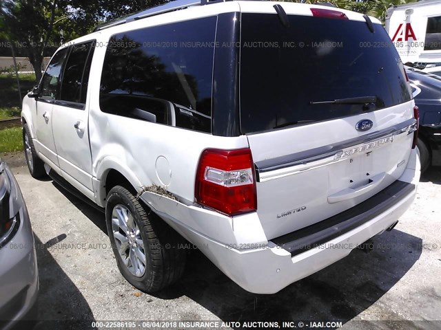 1FMJK1KT6HEA08819 - 2017 FORD EXPEDITION EL LIMITED WHITE photo 3