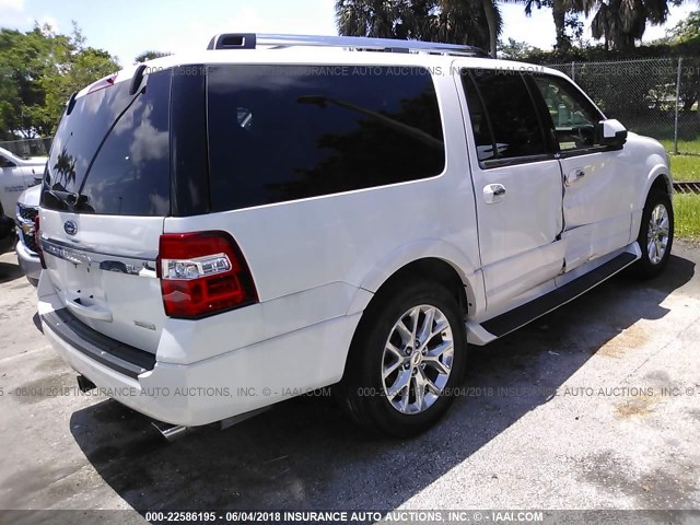 1FMJK1KT6HEA08819 - 2017 FORD EXPEDITION EL LIMITED WHITE photo 4