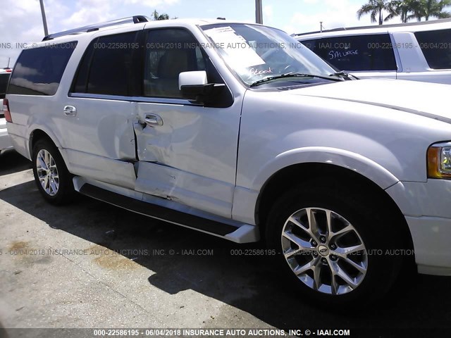 1FMJK1KT6HEA08819 - 2017 FORD EXPEDITION EL LIMITED WHITE photo 6