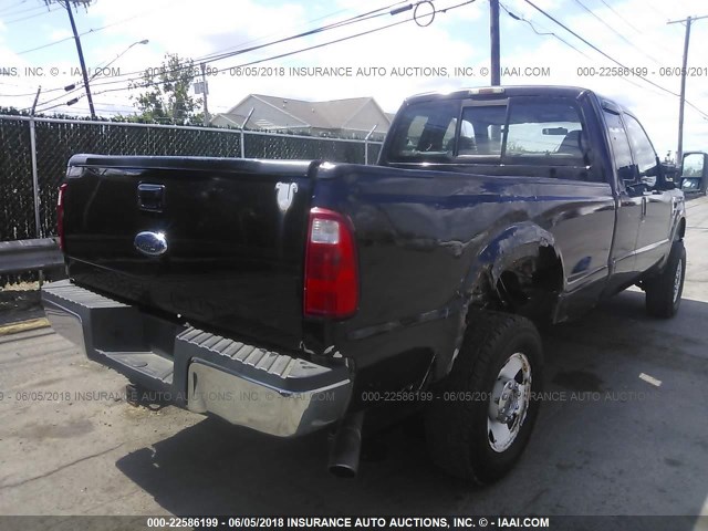 1FTWX31508EA37467 - 2008 FORD F350 SRW SUPER DUTY BLACK photo 4