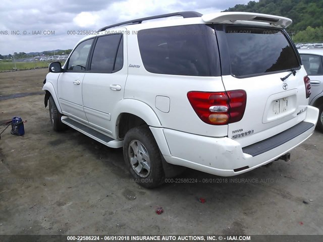 5TDBT48A21S025033 - 2001 TOYOTA SEQUOIA LIMITED WHITE photo 3