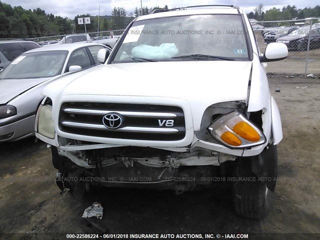 5TDBT48A21S025033 - 2001 TOYOTA SEQUOIA LIMITED WHITE photo 6