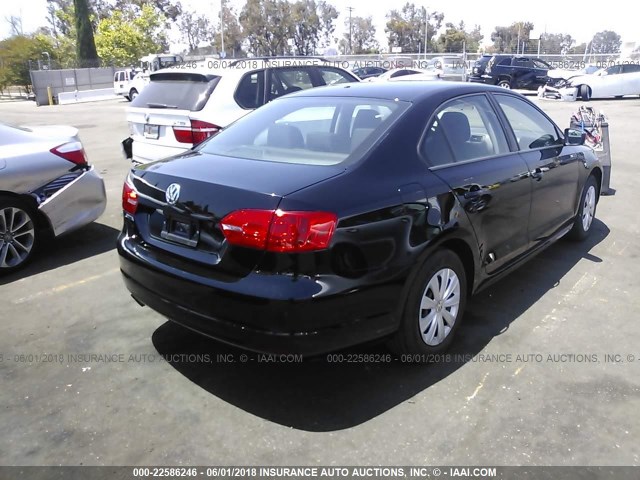 3VW2K7AJ9EM435460 - 2014 VOLKSWAGEN JETTA S BLACK photo 4