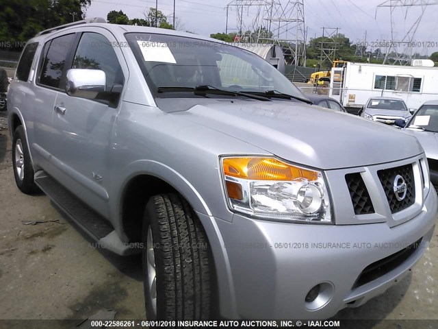 5N1AA08C58N624368 - 2008 NISSAN ARMADA SE/LE SILVER photo 1