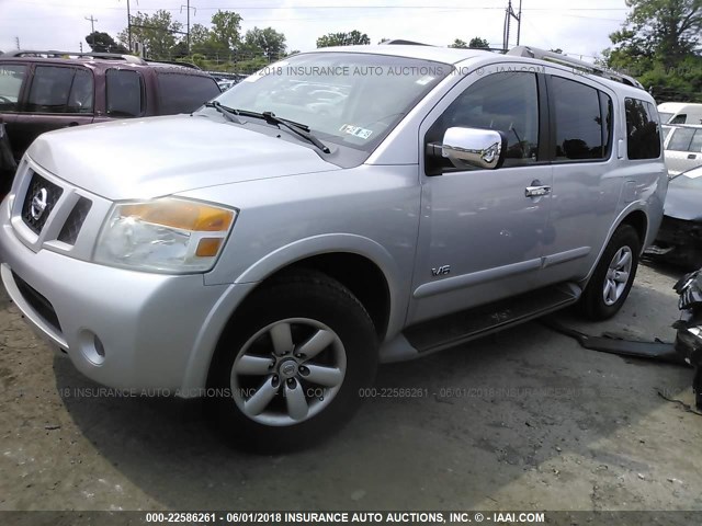 5N1AA08C58N624368 - 2008 NISSAN ARMADA SE/LE SILVER photo 2