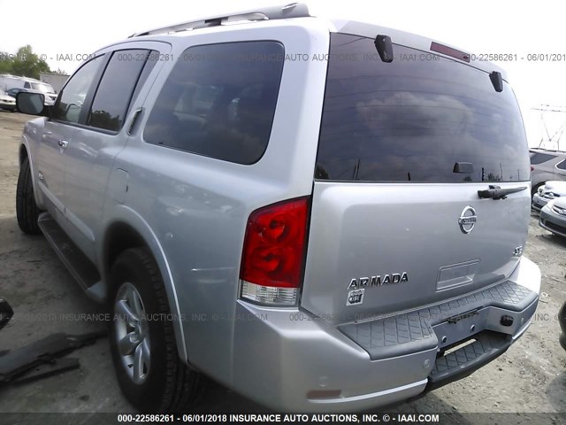 5N1AA08C58N624368 - 2008 NISSAN ARMADA SE/LE SILVER photo 3