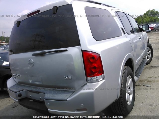 5N1AA08C58N624368 - 2008 NISSAN ARMADA SE/LE SILVER photo 4