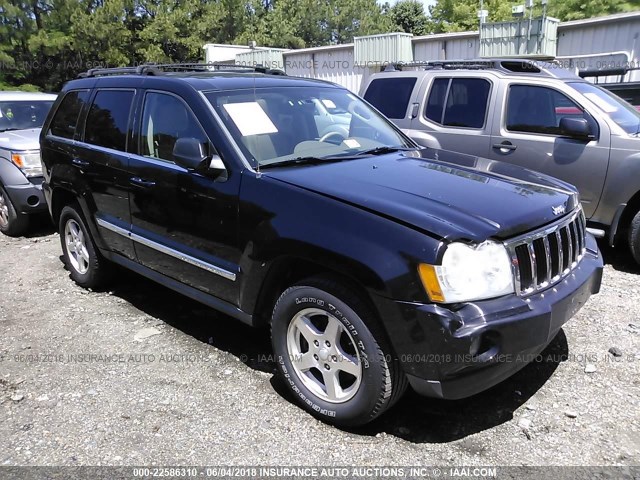 1J8HR58P17C649802 - 2007 JEEP GRAND CHEROKEE LIMITED BLACK photo 1