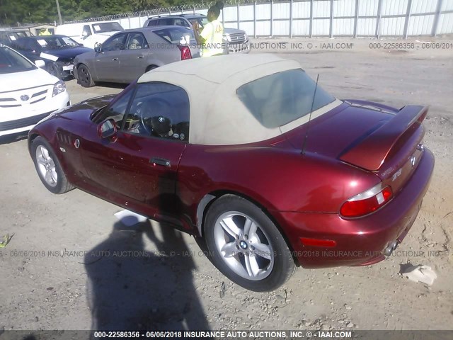 4USCH934XYLG03358 - 2000 BMW Z3 2.3 RED photo 3