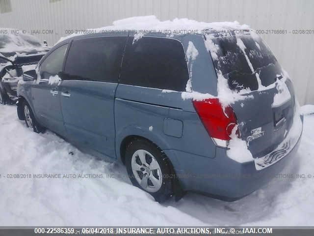 5N1BV28U18N115049 - 2008 NISSAN QUEST S/SE/SL BLUE photo 3