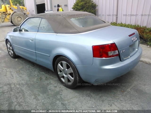 WAUAC48H95K008233 - 2005 AUDI A4 1.8 CABRIOLET BLUE photo 3