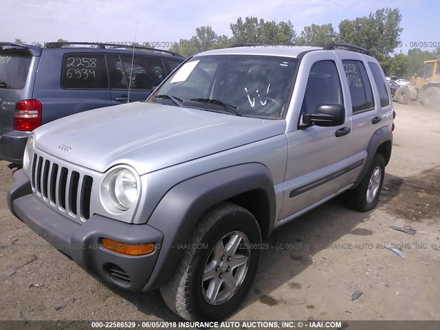 1J4GL48K43W720755 - 2003 JEEP LIBERTY SPORT/FREEDOM SILVER photo 2