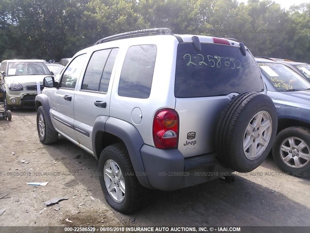 1J4GL48K43W720755 - 2003 JEEP LIBERTY SPORT/FREEDOM ვერცხლისფერი ფოტო 3