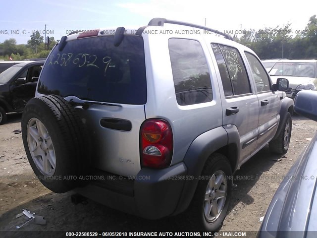 1J4GL48K43W720755 - 2003 JEEP LIBERTY SPORT/FREEDOM SILVER photo 4