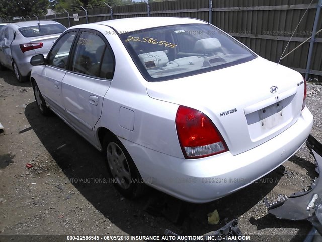 KMHDN45D92U371350 - 2002 HYUNDAI ELANTRA GLS/GT WHITE photo 3