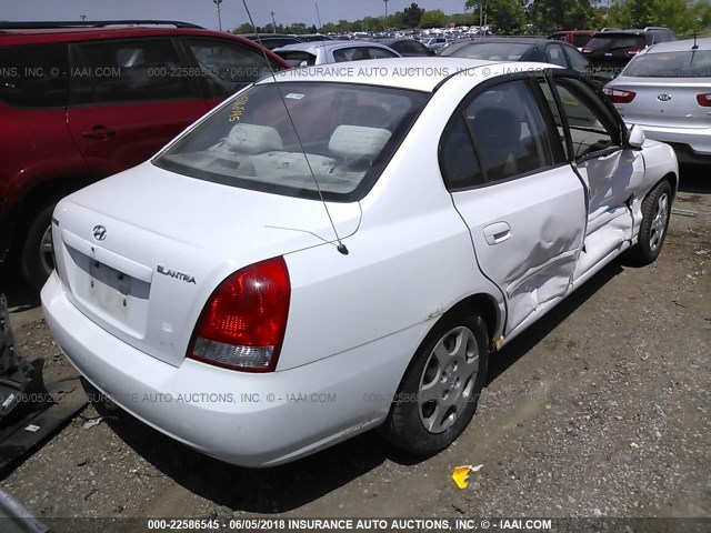 KMHDN45D92U371350 - 2002 HYUNDAI ELANTRA GLS/GT WHITE photo 4