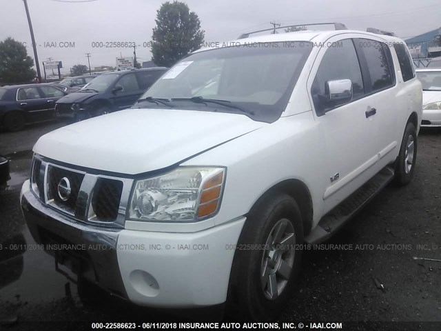 5N1AA08A85N704452 - 2005 NISSAN ARMADA SE/LE WHITE photo 2