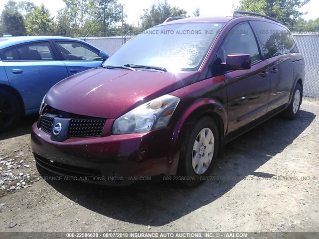 5N1BV28U95N136579 - 2005 NISSAN QUEST S/SE/SL RED photo 2