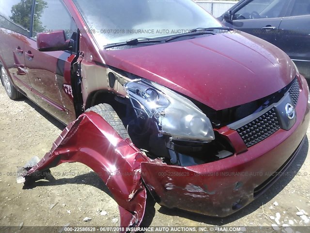 5N1BV28U95N136579 - 2005 NISSAN QUEST S/SE/SL RED photo 6