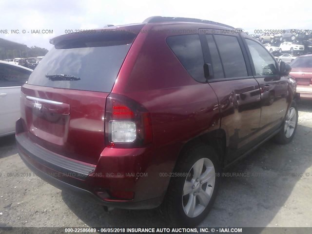 1C4NJCBA4GD560777 - 2016 JEEP COMPASS SPORT RED photo 4