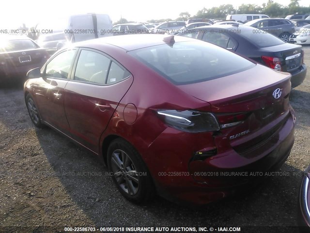 5NPD84LF0JH311689 - 2018 HYUNDAI ELANTRA SEL/VALUE/LIMITED RED photo 3