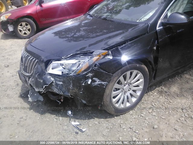 W04GX5GV2B1117451 - 2011 BUICK REGAL CXL BLACK photo 6