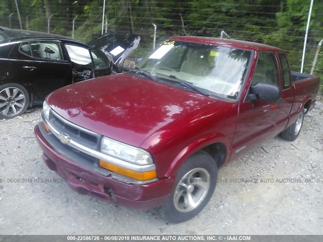 1GCCS1951Y8306312 - 2000 CHEVROLET S TRUCK S10 RED photo 2