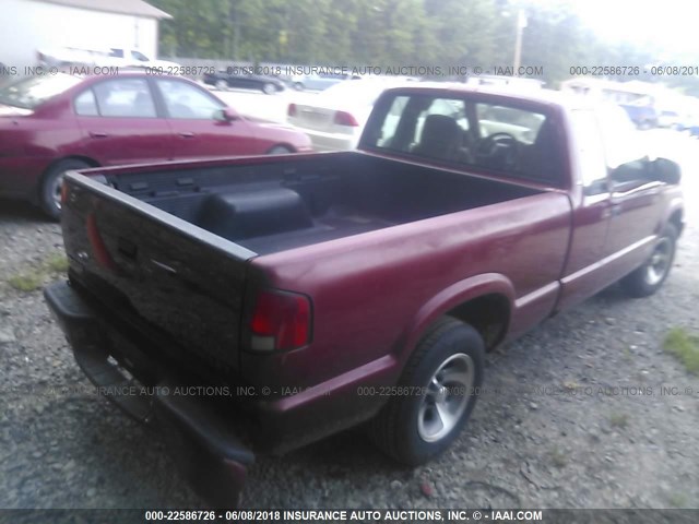 1GCCS1951Y8306312 - 2000 CHEVROLET S TRUCK S10 RED photo 4