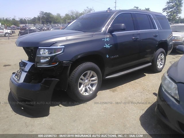 1GNSCBKC4FR508941 - 2015 CHEVROLET TAHOE C1500 LT GRAY photo 2