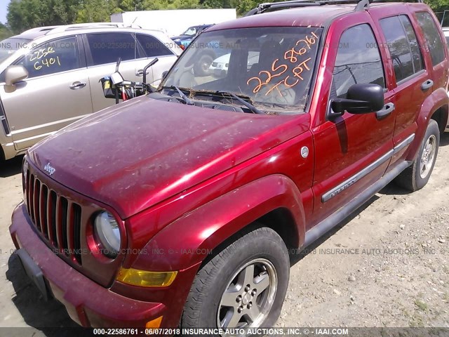 1J4GL38K05W644156 - 2005 JEEP LIBERTY RENEGADE RED photo 2