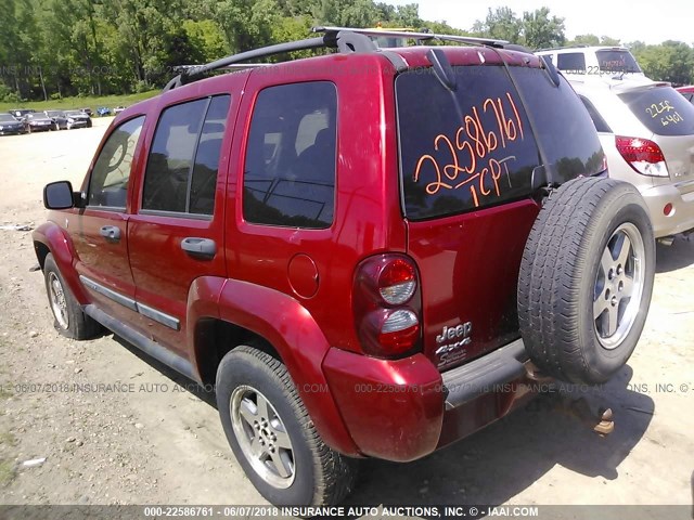 1J4GL38K05W644156 - 2005 JEEP LIBERTY RENEGADE RED photo 3