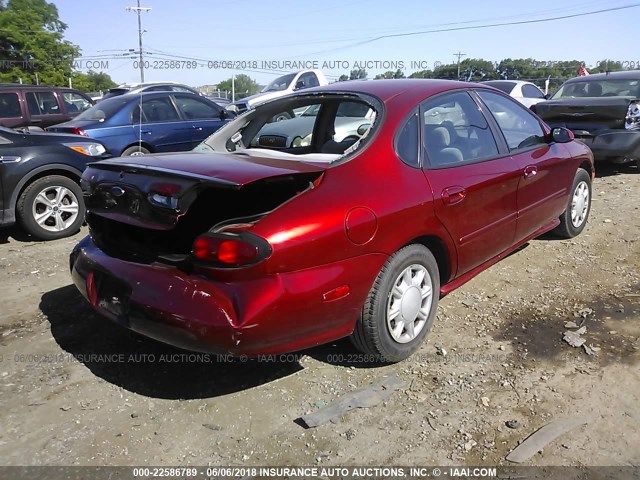 1FAFP52U2WA118997 - 1998 FORD TAURUS LX/SE MAROON photo 4